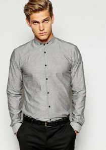 HUGO by Hugo Boss Shirt with Small Button Down Collar HUGO by Hugo Boss Shirt with Small Button Down Collar